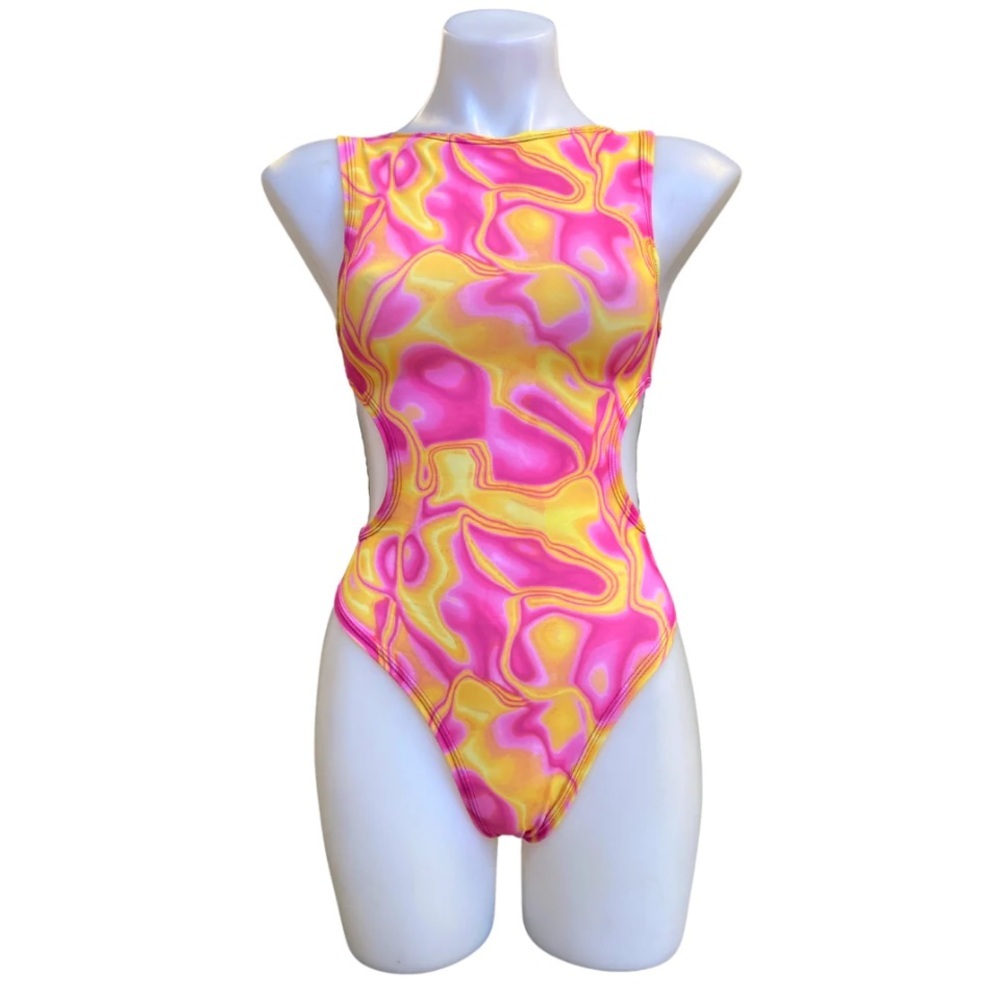 The lyte couture LAVA GIRL Aria CutOut Bodysuit with matching gloves